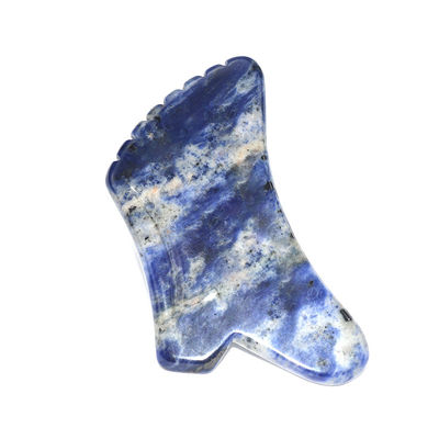 Pierre Sodalite Bleue Gua Sha Outil de massage de rasage du corps Fonction de contrôle manuel câblé pour le visage et le corps Cadeau de beauté naturelle