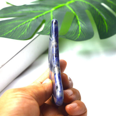 Pierre Sodalite Bleue Gua Sha Outil de massage de rasage du corps Fonction de contrôle manuel câblé pour le visage et le corps Cadeau de beauté naturelle