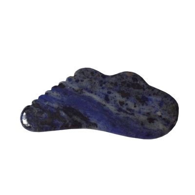 Massage corporel Points bleus en forme de cheval de mer Sodalite Gua Sha Outils pour le massage du visage et de la peau du corps en Guasha SPA Therapy