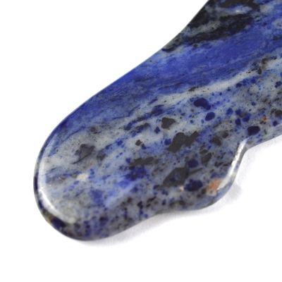 Massage corporel Points bleus en forme de cheval de mer Sodalite Gua Sha Outils pour le massage du visage et de la peau du corps en Guasha SPA Therapy
