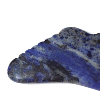 Massage corporel Points bleus en forme de cheval de mer Sodalite Gua Sha Outils pour le massage du visage et de la peau du corps en Guasha SPA Therapy