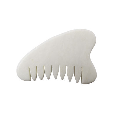 Zone de massage complet du corps Peigne de cheveux en jade blanc naturel Xiuyan Gua Sha Outils Massageur de cuir chevelu en jade pour soulager la tension du cuir chevelu