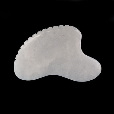 Logo personnalisé en forme de cœur de cristal en pierre de jade blanche Gua Sha Scraping Massage outil pour l'acupuncture thérapie masseur facial