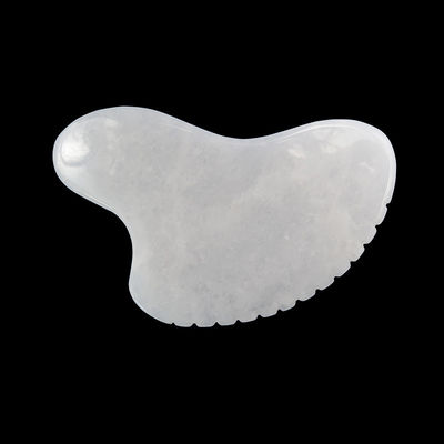 Logo personnalisé en forme de cœur de cristal en pierre de jade blanche Gua Sha Scraping Massage outil pour l'acupuncture thérapie masseur facial