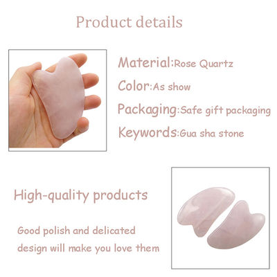 OEM/ODM Acceptable Rose Quartz Gua Sha Jade Naturel Guasha Outils pour le visage pour le corps Face Cou et soins de la peau des yeux Massage SPA