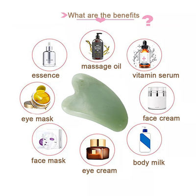 Xiuyan Jade Guasha Board pour le visage et le corps soins de la peau Forme du cœur Outil de massage Gua Sha pour soulager les tensions musculaires