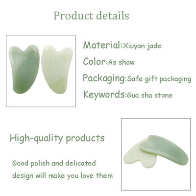 Xiuyan Jade Guasha Board pour le visage et le corps soins de la peau Forme du cœur Outil de massage Gua Sha pour soulager les tensions musculaires