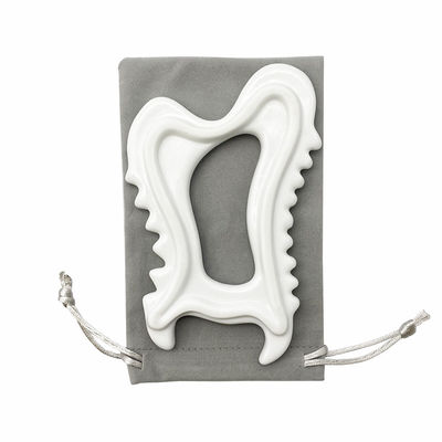 Outils de soins du visage en céramique Gua Sha Outils de soins de la peau du visage Facile à inclure Sac de boîte de luxe et cadeaux de guide pour les femmes