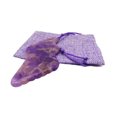 Massage du visage Améthyste Gua Sha Outil de grattage pour le massage du corps naturel