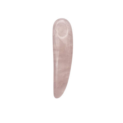 Cuillère au quartz rose pour le gua sha et les cosmétiques Applicateur de baguette de beauté