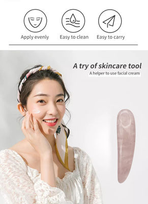 Cuillère au quartz rose pour le gua sha et les cosmétiques Applicateur de baguette de beauté