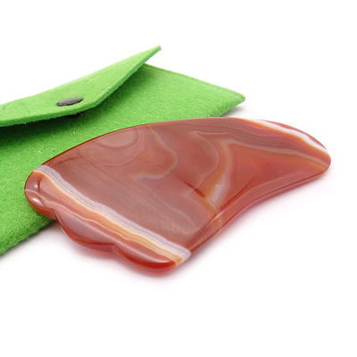 Fonction de levage du visage Agate rouge cristal de quartz Gua Sha plaque de ferraille pour portable