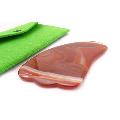 Fonction de levage du visage Agate rouge cristal de quartz Gua Sha plaque de ferraille pour portable