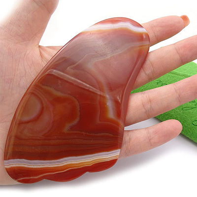 Fonction de levage du visage Agate rouge cristal de quartz Gua Sha plaque de ferraille pour portable