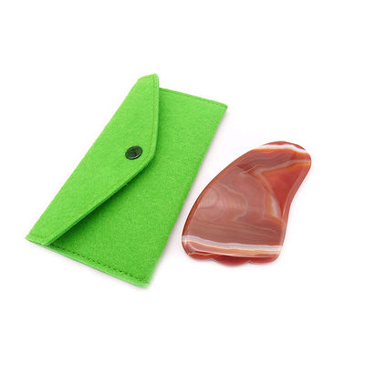 Fonction de levage du visage Agate rouge cristal de quartz Gua Sha plaque de ferraille pour portable