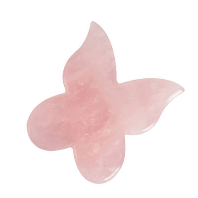 Massageur facial en forme de papillon Plaque de massage en pierre naturelle Gua Sha Scraper pour le cou Spa d'acupuncture du corps