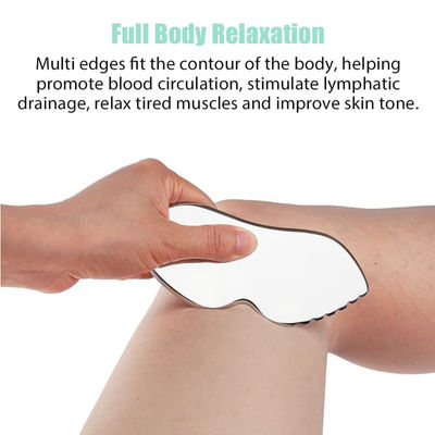 Massage musculaire en acier inoxydable Guasha Outil métallique relaxant pour le massage du visage Massageur Tissus de sonde de physiothérapie Plaque de grattage