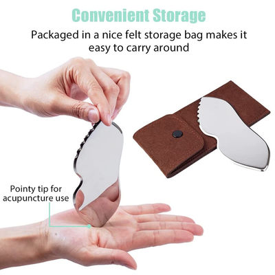 Massage musculaire en acier inoxydable Guasha Outil métallique relaxant pour le massage du visage Massageur Tissus de sonde de physiothérapie Plaque de grattage