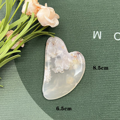 Réparation naturelle des mains Jade en forme de cœur Facial Gua Sha Massage Sakura Agate Rasage du visage pour la physiothérapie