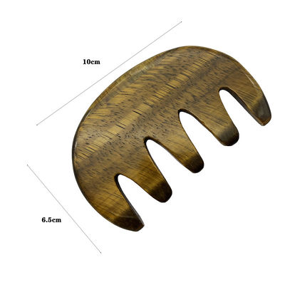 Meridian Care Jade Comb Natural Tiger Eye Stone Gua Sha Scraper pour le massage de la tête et du cuir chevelu