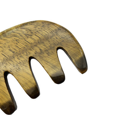 Meridian Care Jade Comb Natural Tiger Eye Stone Gua Sha Scraper pour le massage de la tête et du cuir chevelu
