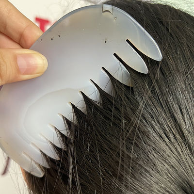 Le peigne naturel d'agate gris de jade Guasha L'outil ultime de massage de la tête et du méridien pour le massage du visage / du corps