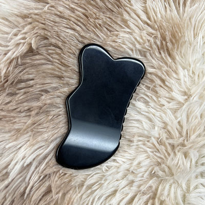 Masseur facial Obsidian Guasha Beau massage grattage Obsidian noir Masseur facial Acupuncture Gua Sha Eye Tableau de soins du visage Outil SPA