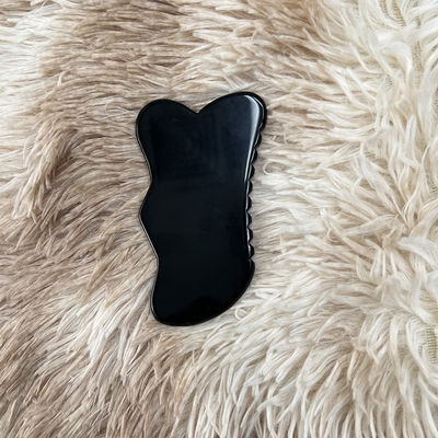Masseur facial Obsidian Guasha Beau massage grattage Obsidian noir Masseur facial Acupuncture Gua Sha Eye Tableau de soins du visage Outil SPA