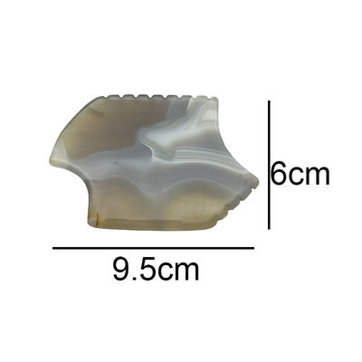 Masseur corporel portable à gratter en pierre d'agate gris pour le gua sha de jade naturel et le lifting de la peau