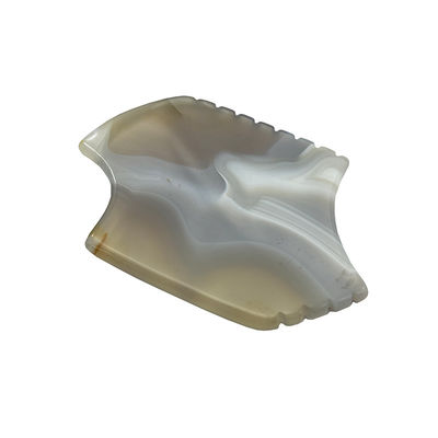 Masseur corporel portable à gratter en pierre d'agate gris pour le gua sha de jade naturel et le lifting de la peau