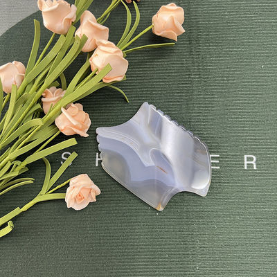 Masseur corporel portable à gratter en pierre d'agate gris pour le gua sha de jade naturel et le lifting de la peau