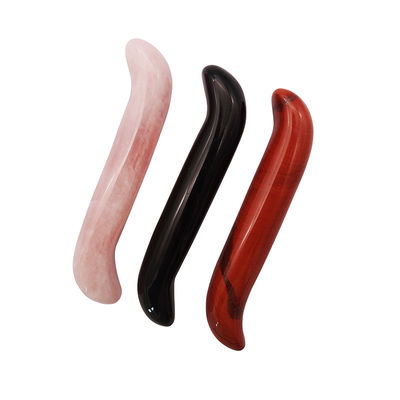 Naturel Obsidienne en forme de S Barbe de massage cristalline de guérison Yoni Barbe de massage Stick pour le rajeunissement du visage et du corps