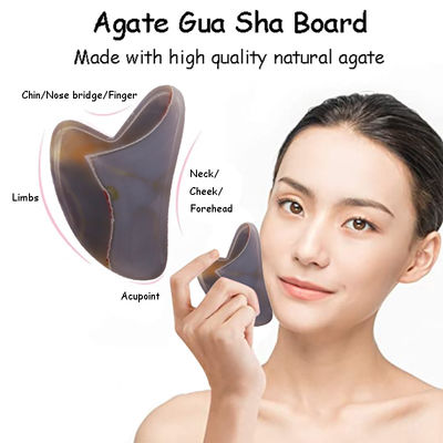 Massageur en forme de cœur Gua Sha Board Jade Stone pour le massage du visage SPA Traitement d'acupuncture