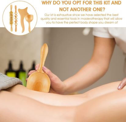 Bâton de massage en bois pour la thérapie SPA naturelle carbonisée et le massage corporel