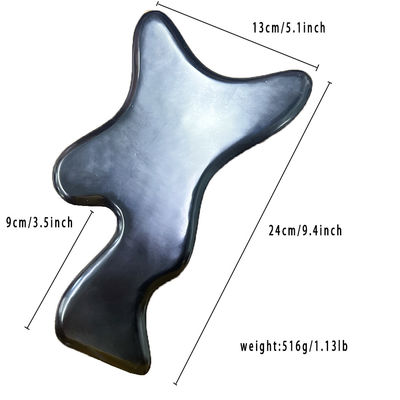 Produits de soins corporels Goua Sha Board Logo Support personnalisé Logo personnalisé Polygonal Black Bianstone Jade Massage Tool
