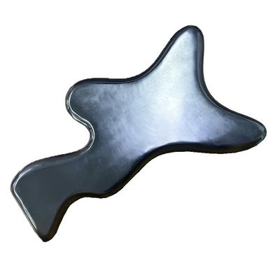 Produits de soins corporels Goua Sha Board Logo Support personnalisé Logo personnalisé Polygonal Black Bianstone Jade Massage Tool