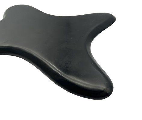 Produits de soins corporels Goua Sha Board Logo Support personnalisé Logo personnalisé Polygonal Black Bianstone Jade Massage Tool