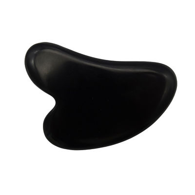Pierre Bian noire naturelle en forme de cœur Outil de massage Gua Sha pour la méditation relaxante