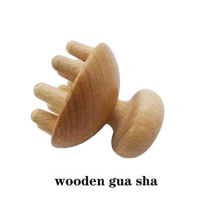Fonction musicale Outil de massage thérapeutique à base de champignons en bois Gua Sha pour le drainage lymphatique de la main et du corps entier