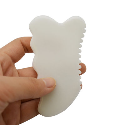 Outils de santé et de soins de la peau anti-âge quotidiens Tableau Guasha de jade blanc avec outil de massage facial personnalisé Gua Sha