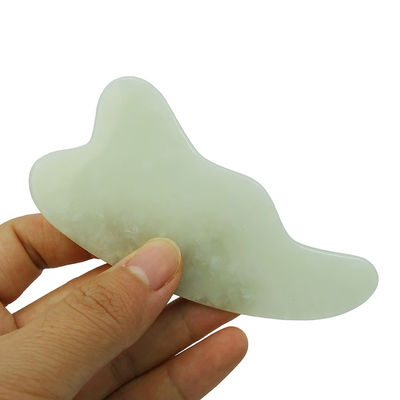 Logo personnalisé Spa naturel vert Gua Sha Outil de massage du cuir chevelu pour raser la peau du visage et du corps Massageurs de visage Guasha poli