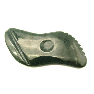 Néphrite vert foncé naturel Jade Gua Sha Massage du corps Outils de grattage traditionnels pour le corps entier 11,8cm*6cm*0,9cm