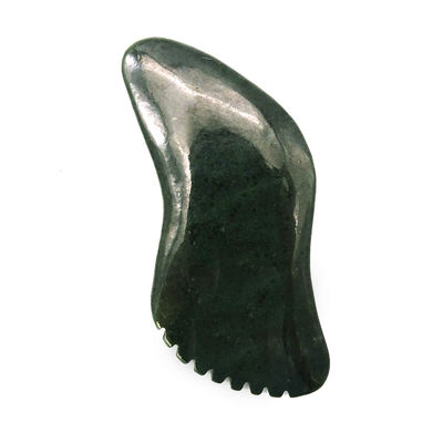 Néphrite vert foncé naturel Jade Gua Sha Massage du corps Outils de grattage traditionnels pour le corps entier 11,8cm*6cm*0,9cm