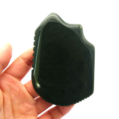 2024 Produits de tendance Outil de Guasha en pierre de jade naturelle pour le visage et le corps Planche de rasage vert foncé Nephrite zone de massage
