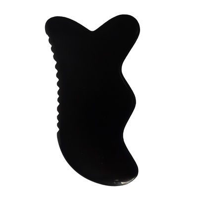 Outil de massage Gua Sha Outil de massage naturel en pierre Bian noire pour le cou et le dos