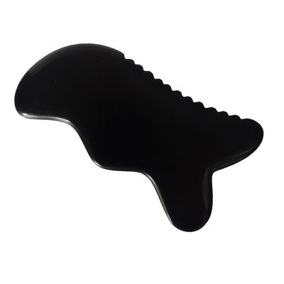 Outil de massage Gua Sha Outil de massage naturel en pierre Bian noire pour le cou et le dos