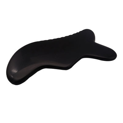 Outil de massage Gua Sha Outil de massage naturel en pierre Bian noire pour le cou et le dos