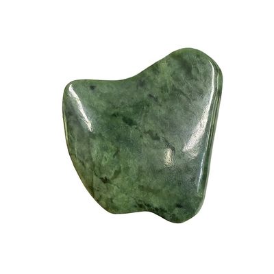 Logo personnalisé Nephrite vert Jade Anti-cellulite Guasha Scraper pour les soins de la peau du visage