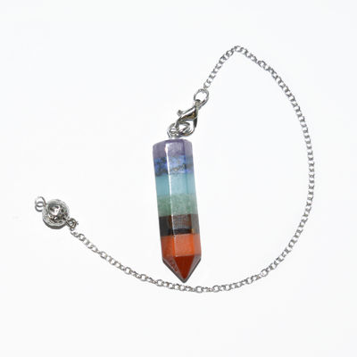 Section conique cristal naturel sept chakras énergie spirituelle de guérison pendule hexagonal collier de pyramide pendentif