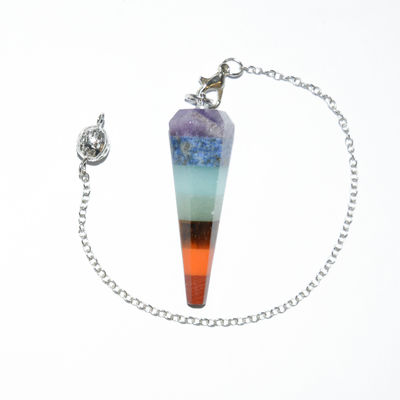 Section conique cristal naturel sept chakras énergie spirituelle de guérison pendule hexagonal collier de pyramide pendentif